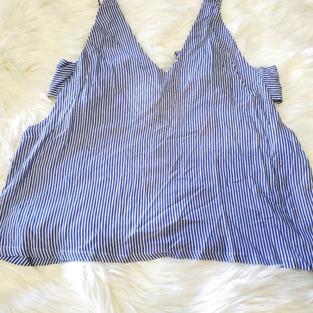 Lulu's blue and white blouse